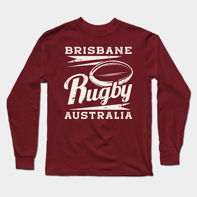 Vintage Brisbane Australia Rugby Long Sleeve T-Shirt by tropicalteesshop